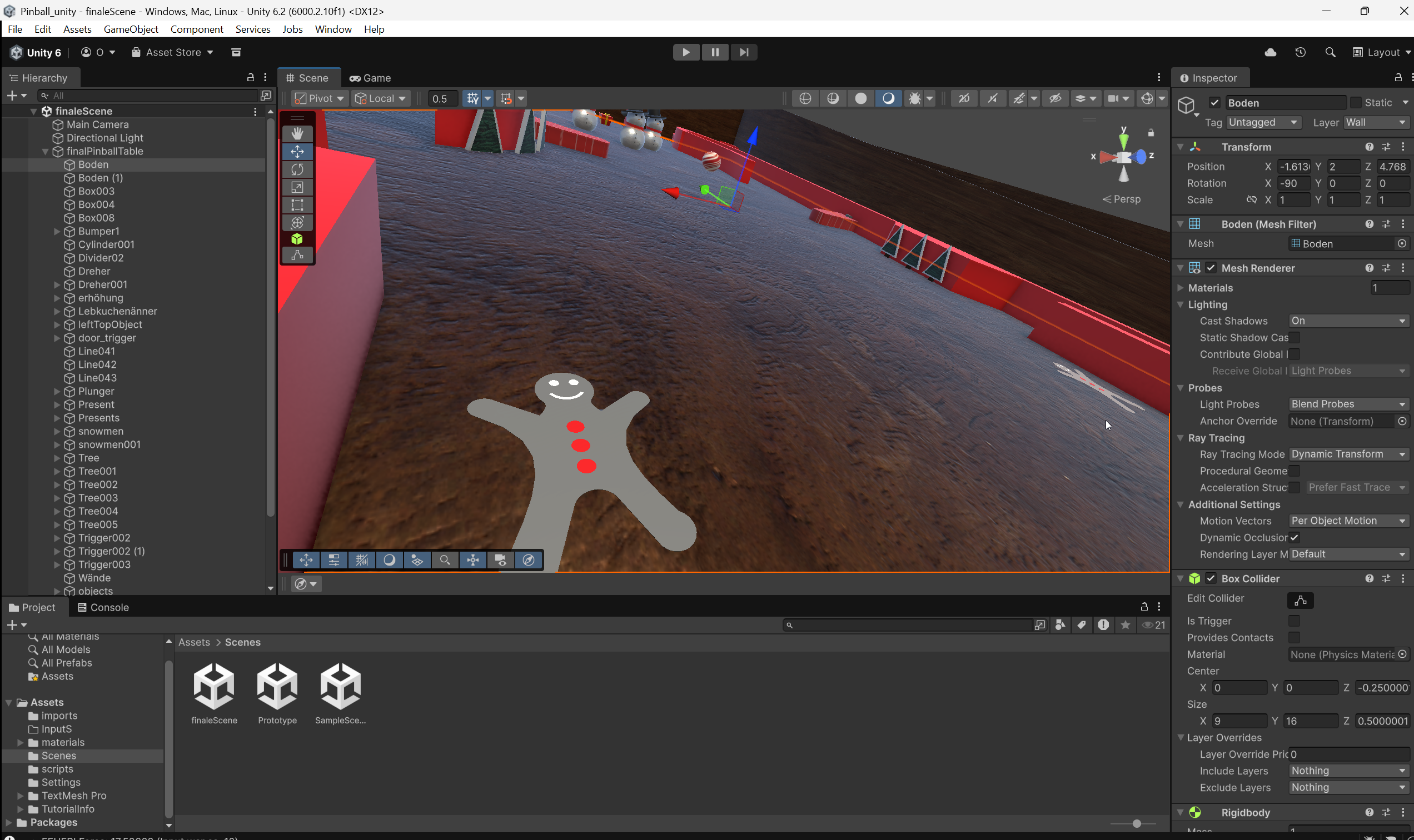 Final Table in Unity View 3